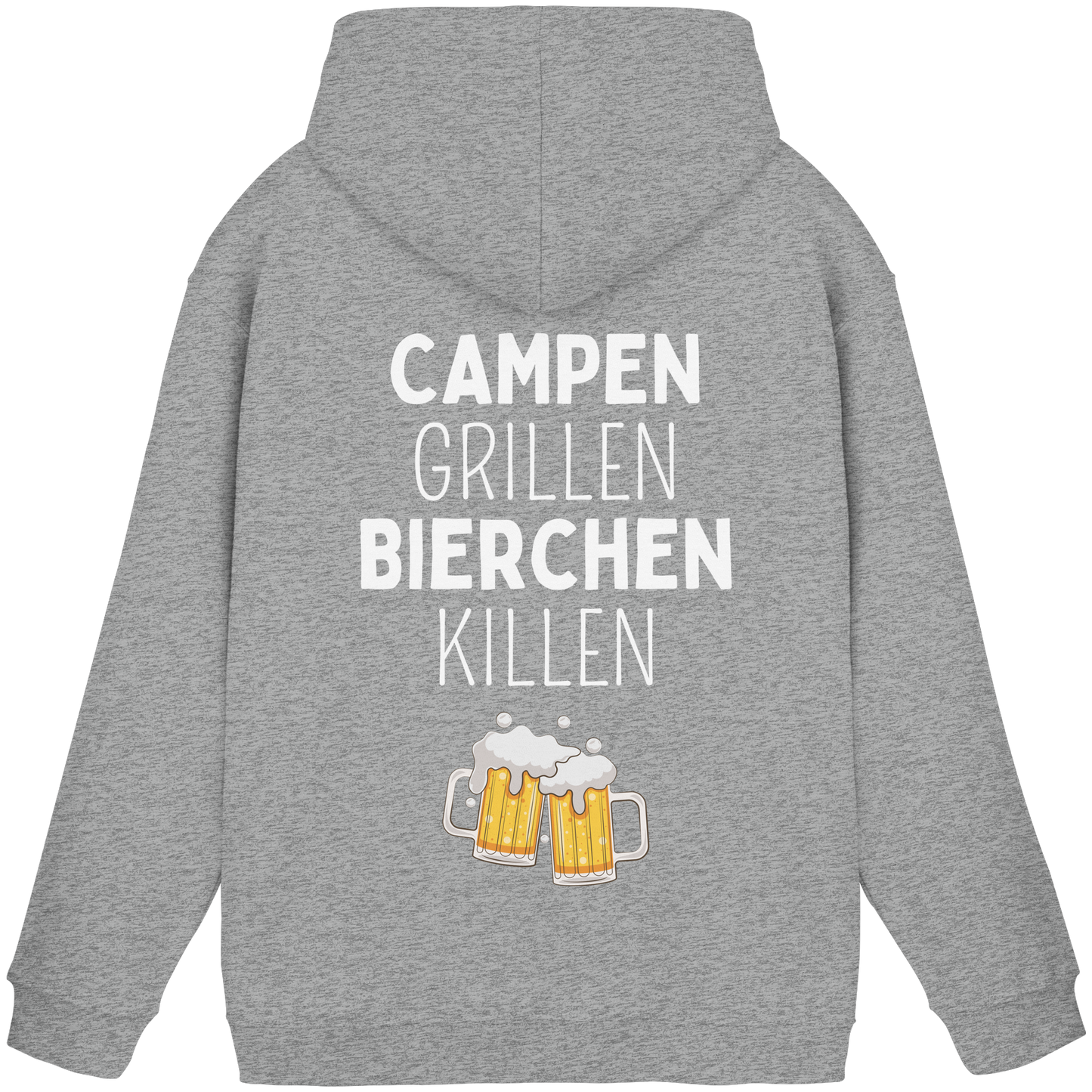 Campen Grillen Bierchen Killen (Backprint) - Basic Unisex Hoodie