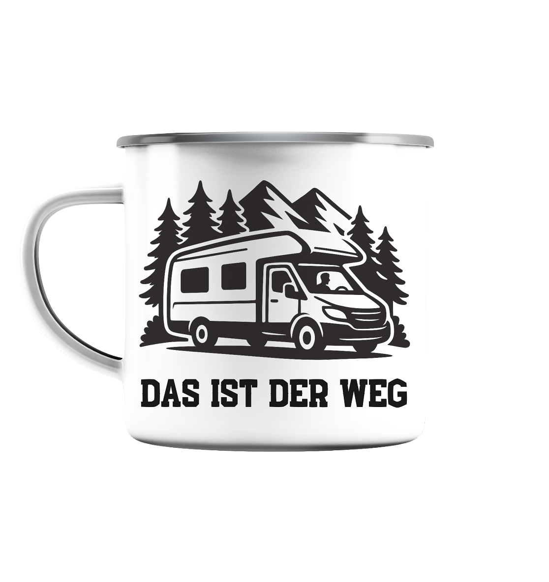 Das ist der Weg - Emaille Tasse (Silber)