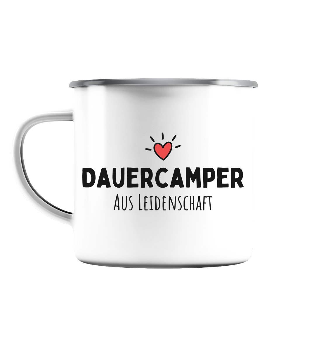 Dauercamper aus Leidenschaft - Emaille Tasse (Silber)