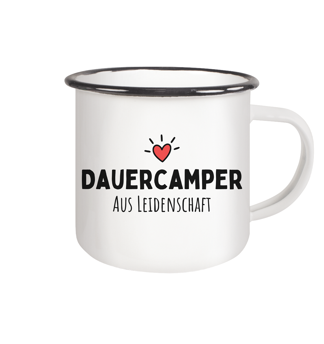 Dauercamper aus Leidenschaft - Emaille Tasse (Black)