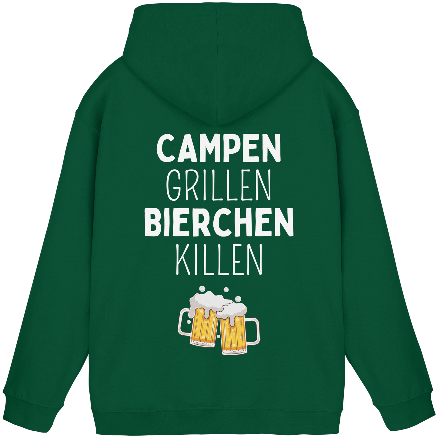 Campen Grillen Bierchen Killen (Backprint) - Basic Unisex Hoodie