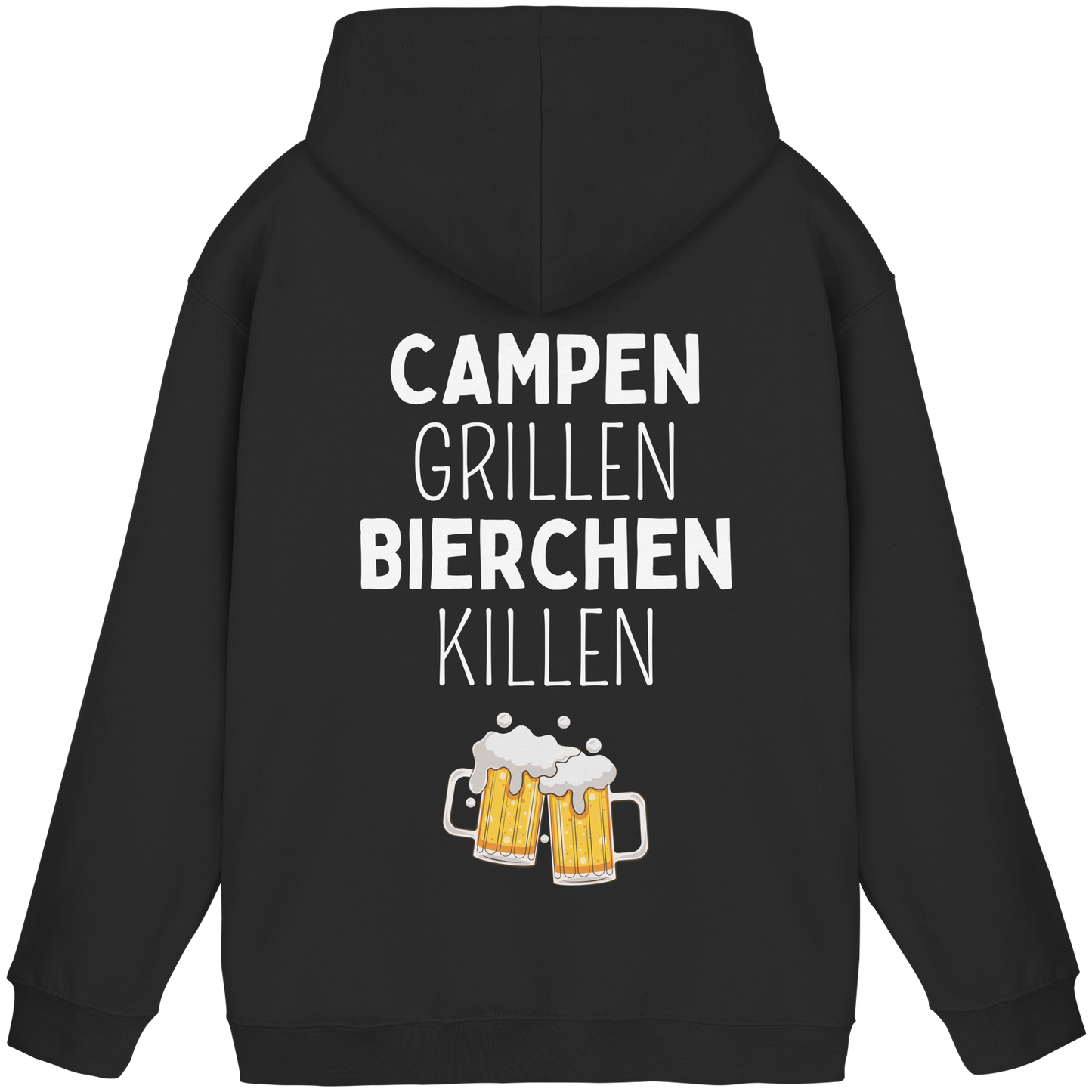 Campen Grillen Bierchen Killen (Backprint) - Basic Unisex Hoodie