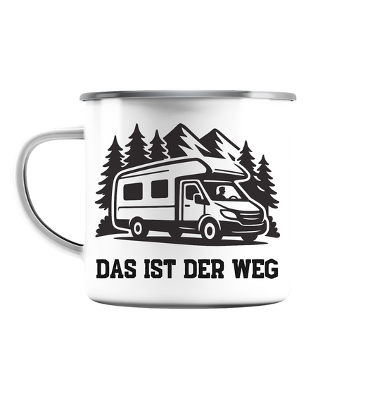 Das ist der Weg - Emaille Tasse (Silber)