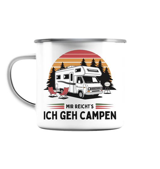 Mir reichts ich geh campen - Emaille Tasse (Silber)