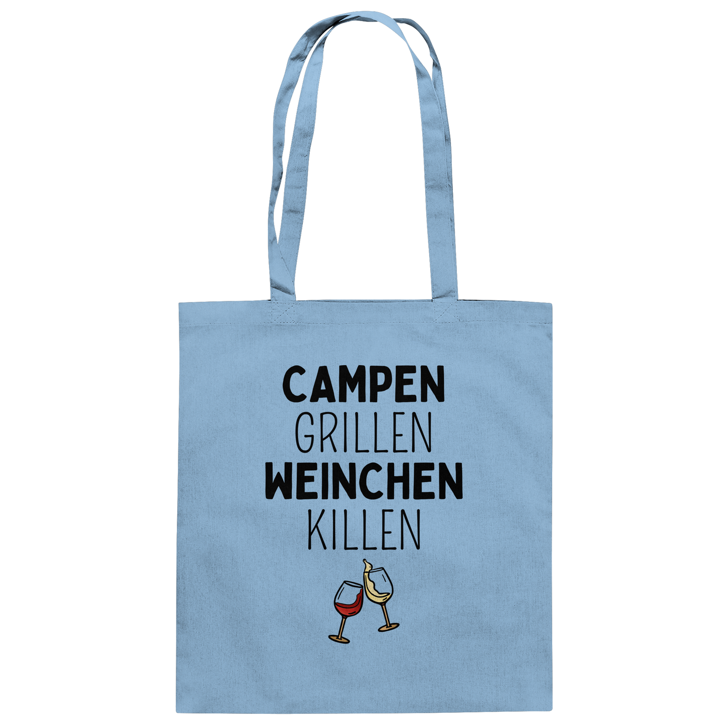 Campen Grillen Weinchen Killen - Baumwolltasche