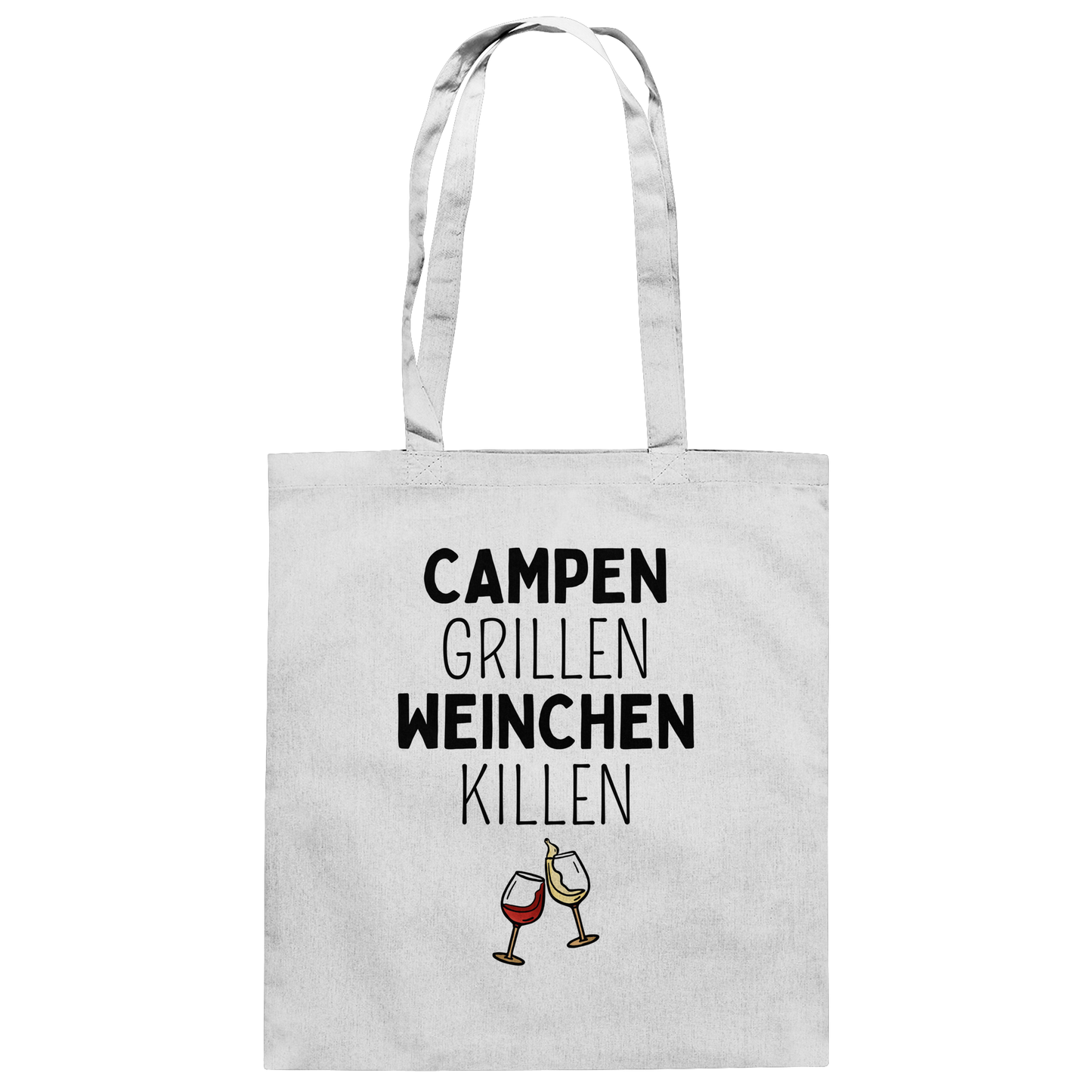 Campen Grillen Weinchen Killen - Baumwolltasche