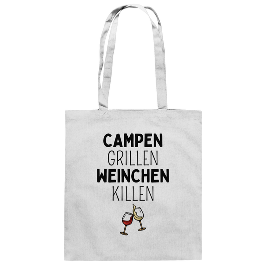 Campen Grillen Weinchen Killen - Baumwolltasche
