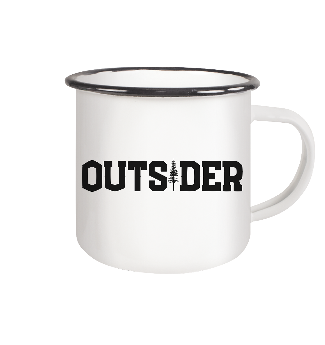 Outsider - Emaille Tasse (Black)