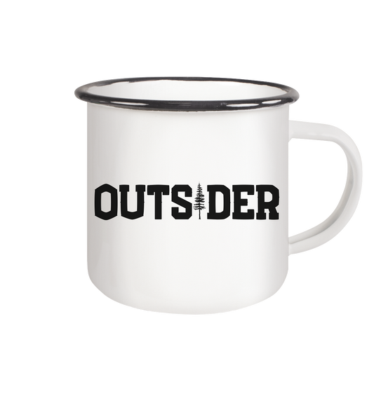 Outsider - Emaille Tasse (Black)
