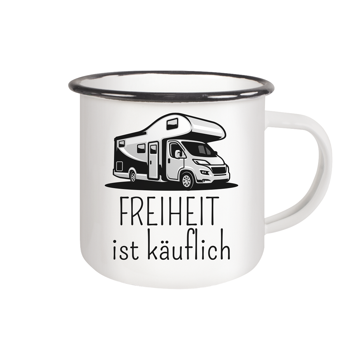 Freiheit ist käuflich - Emaille Tasse (Black)