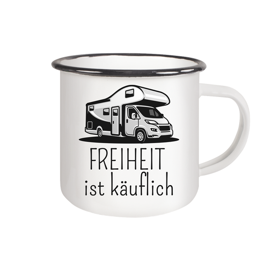 Freiheit ist käuflich - Emaille Tasse (Black)